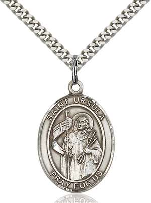 St. Ursula Medal<br/>7127 Oval, Sterling Silver