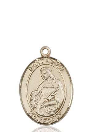 St. Agnes of Rome Medal<br/>7128 Oval, 14kt Gold