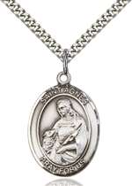St. Agnes of Rome Medal<br/>7128 Oval, Sterling Silver