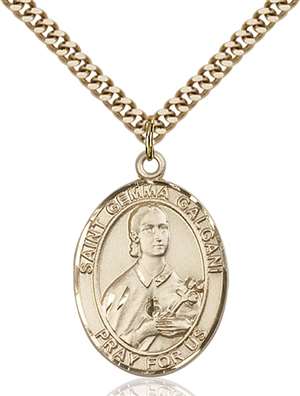 St. Gemma Galgani Medal<br/>7130 Oval, Gold Filled