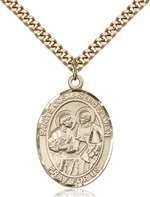 Sts. Cosmas & Damian Medal<br/>7132 Oval, Gold Filled