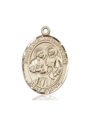 Sts. Cosmas & Damian Medal<br/>7132 Oval, 14kt Gold