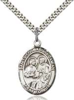 Sts. Cosmas & Damian Medal<br/>7132 Oval, Sterling Silver