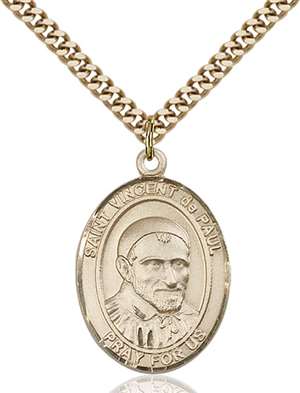 St. Vincent de Paul Medal<br/>7134 Oval, Gold Filled