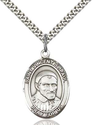 St. Vincent de Paul Medal<br/>7134 Oval, Sterling Silver