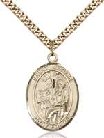 St. Jerome Medal<br/>7135 Oval, Gold Filled