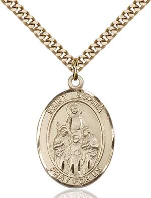 St. Sophia Medal<br/>7136 Oval, Gold Filled