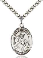 St. Ambrose Medal<br/>7137 Oval, Sterling Silver