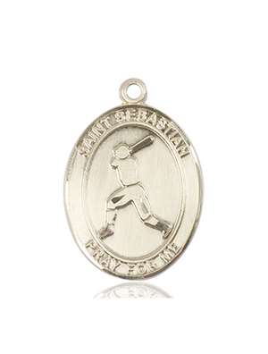 St. Sebastian/Baseball Medal<br/>7160 Oval, 14kt Gold