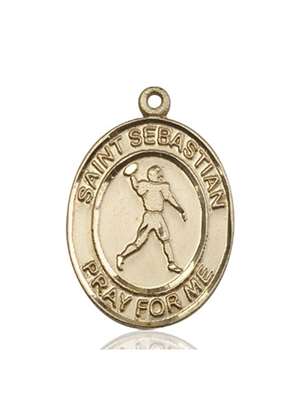 St. Sebastian Medal<br/>7161 Oval, 14kt Gold