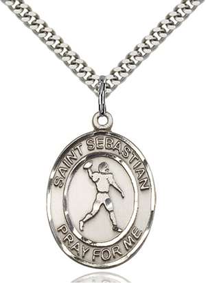 St. Sebastian Medal<br/>7161 Oval, Sterling Silver