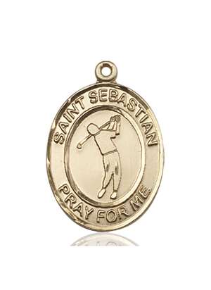 St. Sebastian Medal<br/>7162 Oval, 14kt Gold