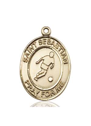 St. Sebastian Medal<br/>7164 Oval, 14kt Gold