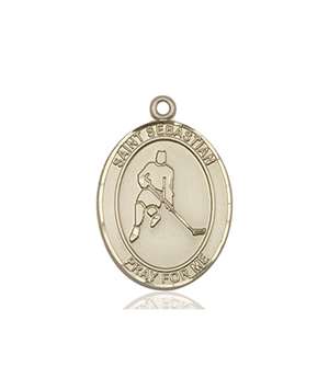 St. Sebastian/Ice Hockey Medal<br/>7165 Oval, 14kt Gold