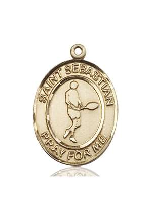 St. Sebastian Medal<br/>7166 Oval, 14kt Gold