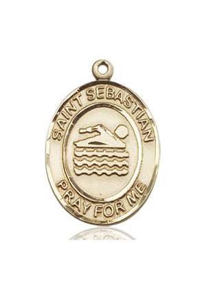 St. Sebastian Medal<br/>7167 Oval, 14kt Gold