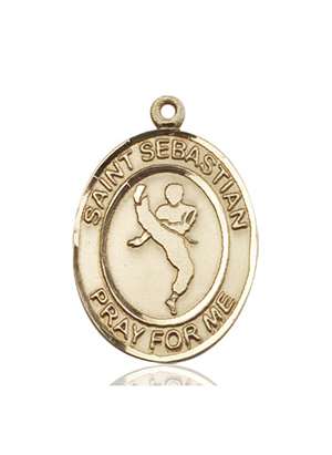 St. Sebastian Medal<br/>7168 Oval, 14kt Gold