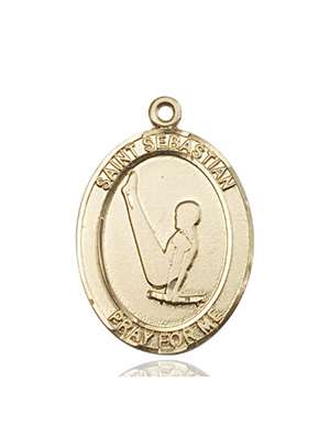 St. Sebastian Medal<br/>7172 Oval, 14kt Gold