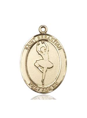 St. Sebastian Medal<br/>7173 Oval, 14kt Gold