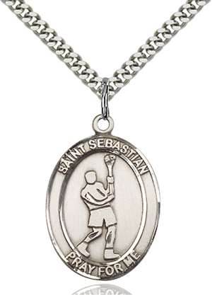 St. Sebastian Medal<br/>7174 Oval, Sterling Silver