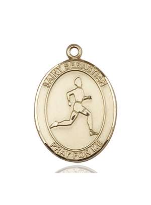 St. Sebastian Medal<br/>7176 Oval, 14kt Gold