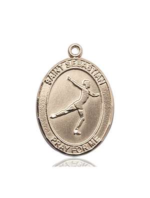 St. Sebastian/Figure Skating Medal<br/>7177 Oval, 14kt Gold