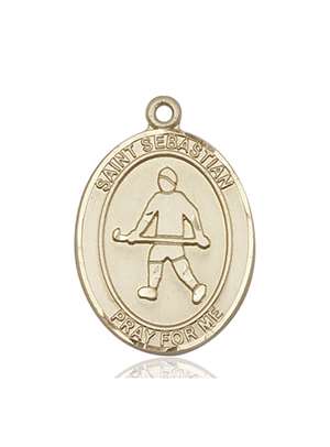 St. Sebastian/Field Hockey Medal<br/>7178 Oval, 14kt Gold