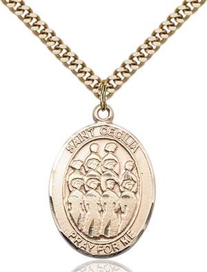 St. Cecilia / Choir Medal<br/>7180 Oval, Gold Filled