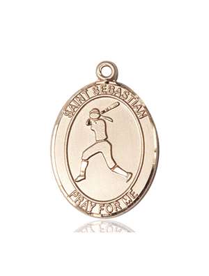 St. Sebastian / Softball Medal<br/>7183 Oval, 14kt Gold