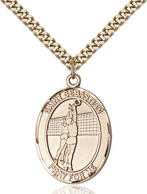 St. Sebastian / Volleyball Medal<br/>7186 Oval, Gold Filled