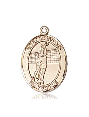 St. Sebastian / Volleyball Medal<br/>7186 Oval, 14kt Gold