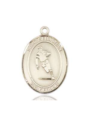 St. Sebastian / Rugby Medal<br/>7187 Oval, 14kt Gold