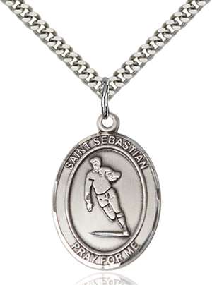St. Sebastian / Rugby Medal<br/>7187 Oval, Sterling Silver