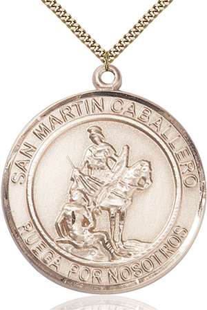 San Martin Caballero Medal<br/>7200 Spanish, Round, Gold Filled