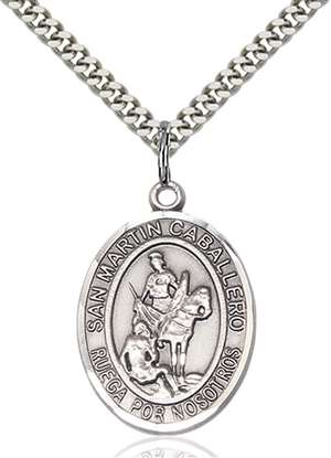 San Martin Caballero Medal<br/>7200 Spanish, Oval, Sterling Silver