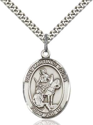 St. Martin of Tours Medal<br/>7200 Oval, Sterling Silver