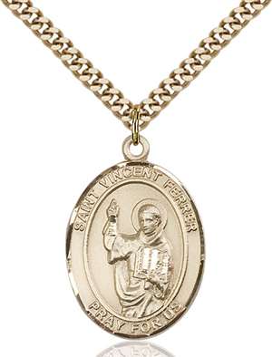 St. Vincent Ferrer Medal<br/>7201 Oval, Gold Filled