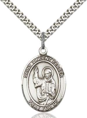 St. Vincent Ferrer Medal<br/>7201 Oval, Sterling Silver