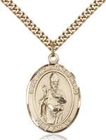 St. Augustine of Hippo Medal<br/>7202 Oval, Gold Filled