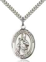 St. Augustine of Hippo Medal<br/>7202 Oval, Sterling Silver