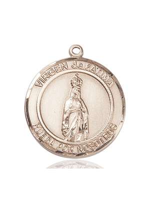 Virgen de Fatima Medal<br/>7205 Spanish, Round, 14kt Gold