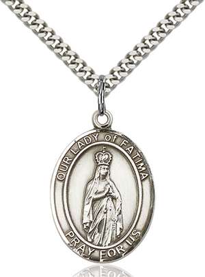 Our Lady of Fatima Medal<br/>7205 Oval, Sterling Silver