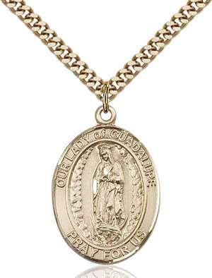 Our Lady of Guadalupe Medal<br/>7206 Oval, Gold Filled