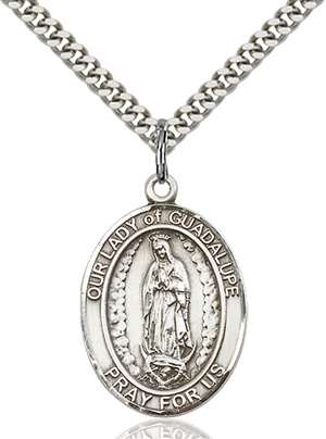 Our Lady of Guadalupe Medal<br/>7206 Oval, Sterling Silver
