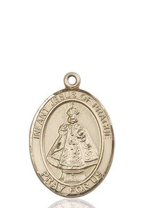 Infant of Prague Medal<br/>7207 Oval, 14kt Gold
