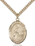 St. Maria Goretti Medal<br/>7208 Oval, Gold Filled