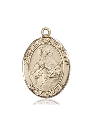 St. Maria Goretti Medal<br/>7208 Oval, 14kt Gold