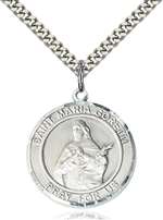 St. Maria Goretti Medal<br/>7208 Round, Sterling Silver