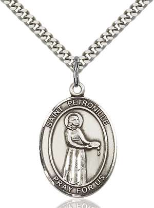 St. Petronille Medal<br/>7209 Oval, Sterling Silver