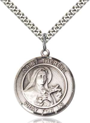 St. Therese of Lisieux Medal<br/>7210 Round, Sterling Silver